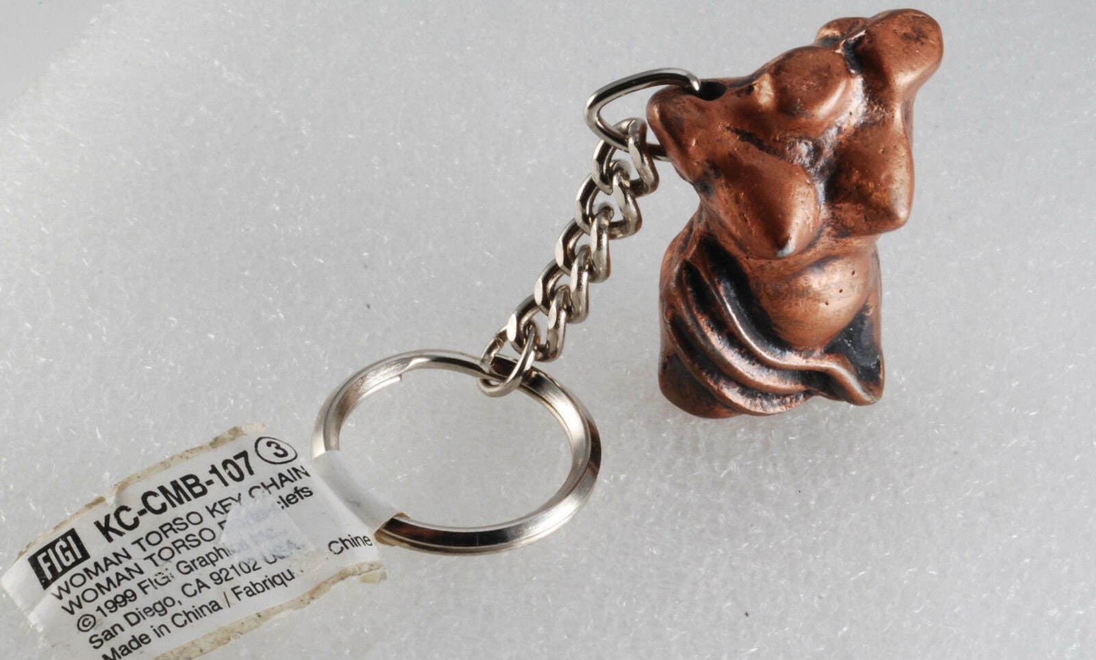 Female Nude Bust Key Chain Bronze Color Metal FOB Key Ring Collectible ...