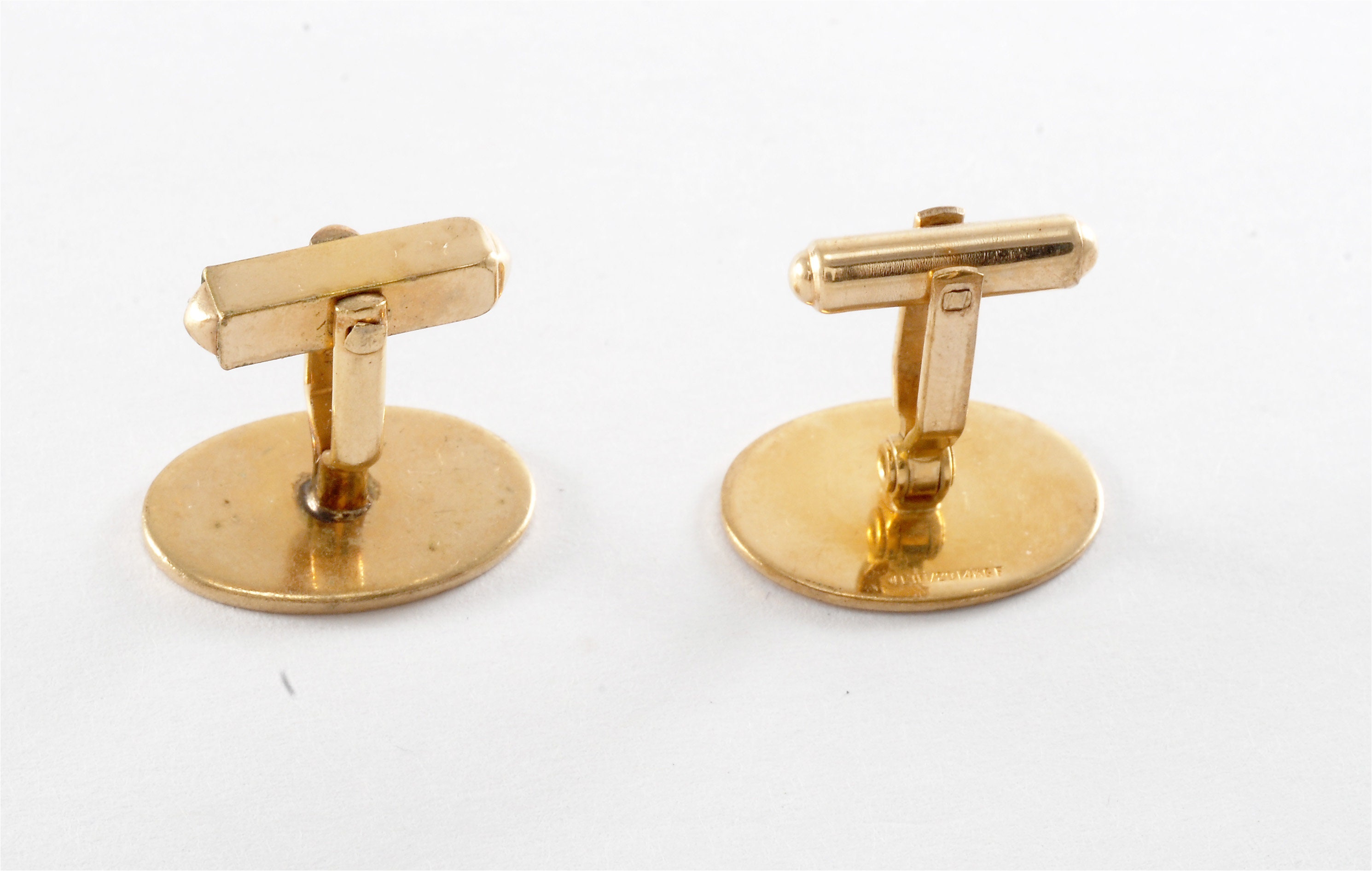 ヴィンテージ カフスボタン 1/20 14 KF オーバル カフスボタン 署名