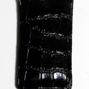 Vintage 70's Faux Vinyl Alligator Clip magnético para billetes New Old Stock