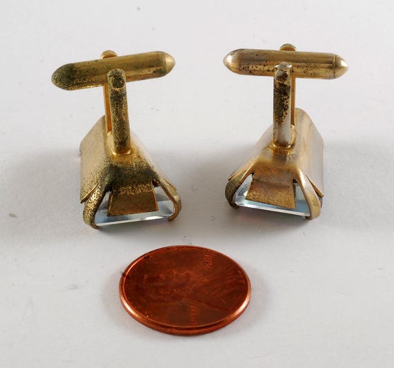 Eiffel Tower Cuff Links Intaglio Glass Heliotrope… - image 8
