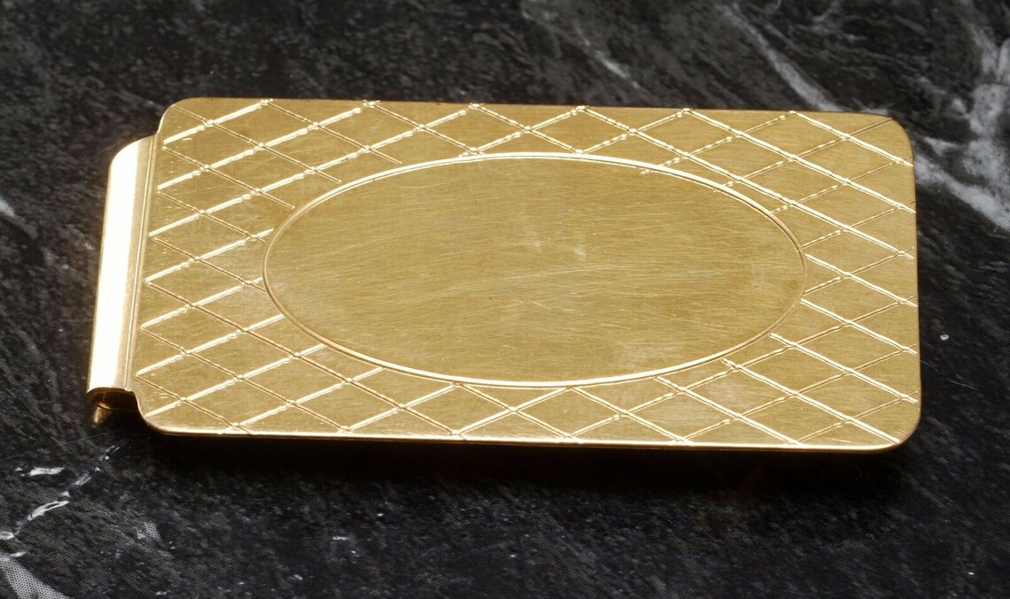 Vintage Money Clip Traditional Design Gold Plated Brass Metal - Etsy