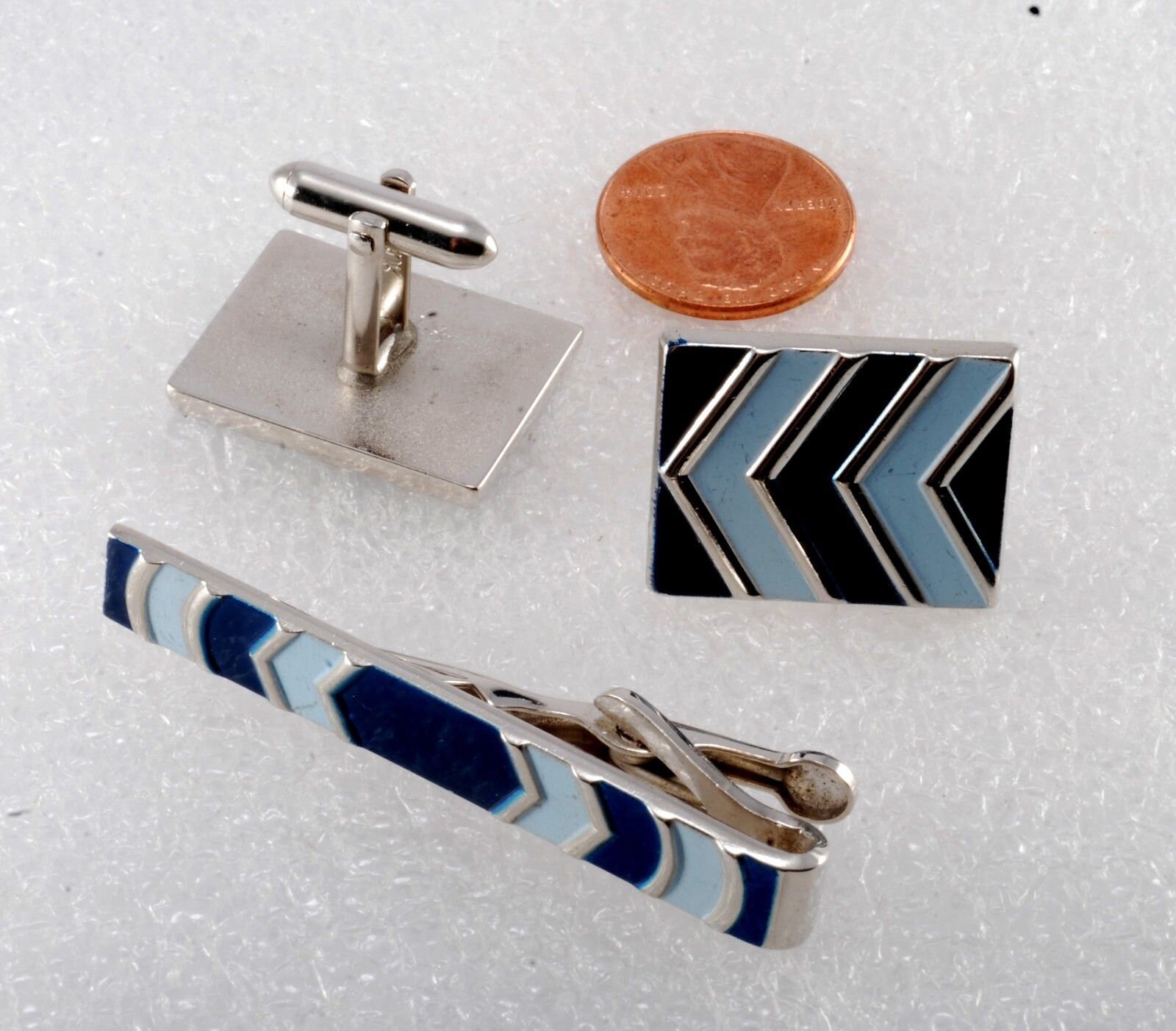 ヴィンテージ スワンク シルバーメッキ ブルー ツートン エナメル