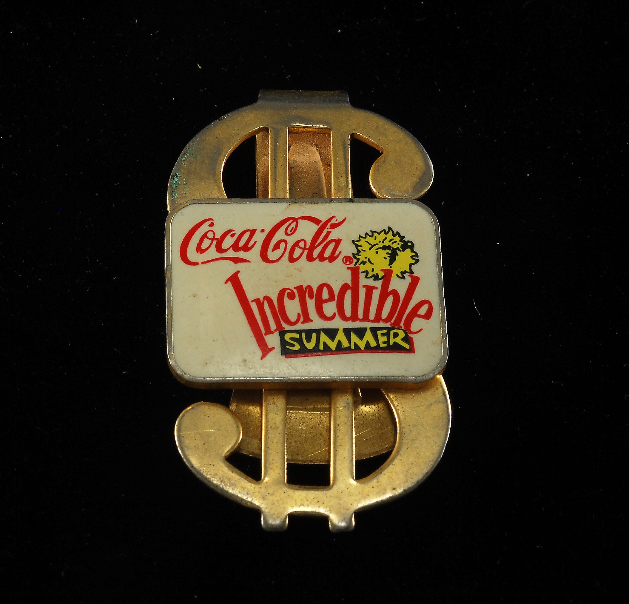 Vintage Money Clip Coca Cola Incredible Summer Dollar Sign Gold