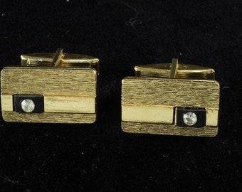 Boutons De Manchette Et Clip Cravate Vintage Anson - Têtes De Soldat Romain En Or Et Argent
