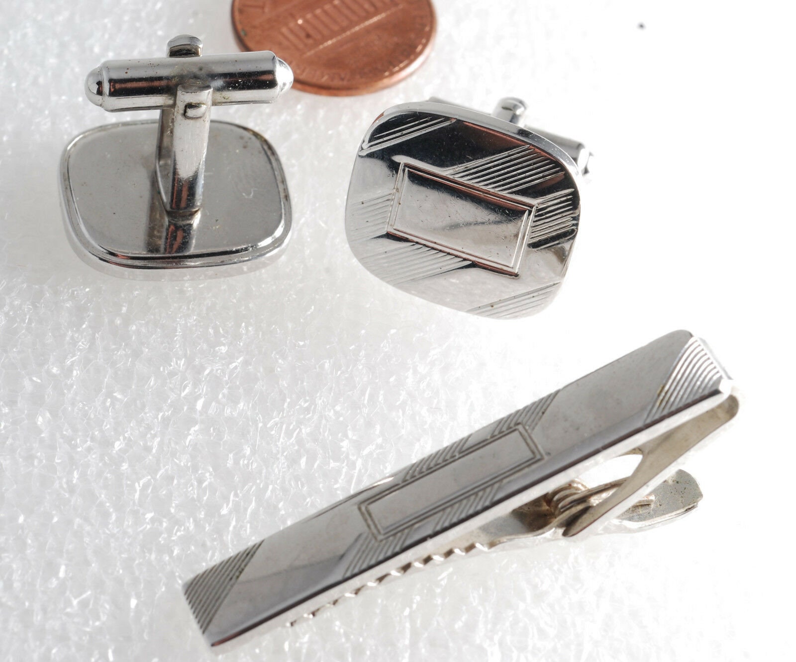 Clip De Cravate Et Boutons De Manchette Speidel Vintage - Initiales RRK Gravées - Pour Homme - Occasion