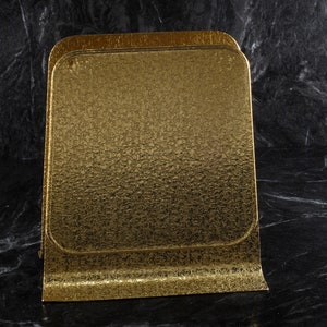 Vintage Napkin Holder Gold Tone Textured Metal New Old Stock 1960's