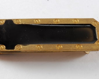 Vintage Money Clip Gold Plated & Black Industrial Screw Style Brass Moneyclip New Old Stock DAMAGED OVERPOURED OOAK