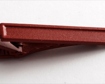 Vintage 1970's Dark Red Powder Coated Painted Enamel Tie Clip  Tieclip New Old Stock