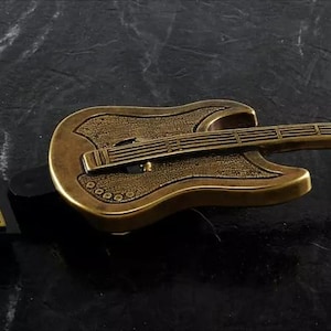 Electric Guitar 40 MM Mens Brass Metal "Sun River" Belt Buckle NWT 40mm