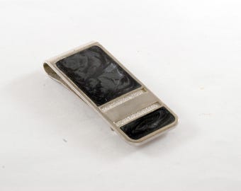 Vintage mosaic money clip Vintage Artisan Southwestern style Silver Money Clip with  main image 3