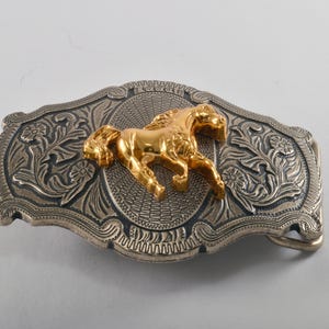 Handmade Horse Mustang Green Inlay Belt Buckle Vintage Western One of a Kind Me and @braxton.keith got it going on with these  main image 4