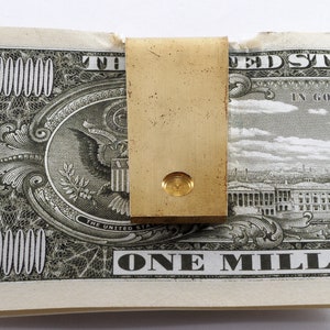 Vintage Collectible Antique Solid Brass Money Clip Inset Raw DIY Unfinished 1930&#39;s NOS