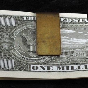 Vintage Money Clip Brass Thin Plain Money Clip New Old Stock  1950's NOS