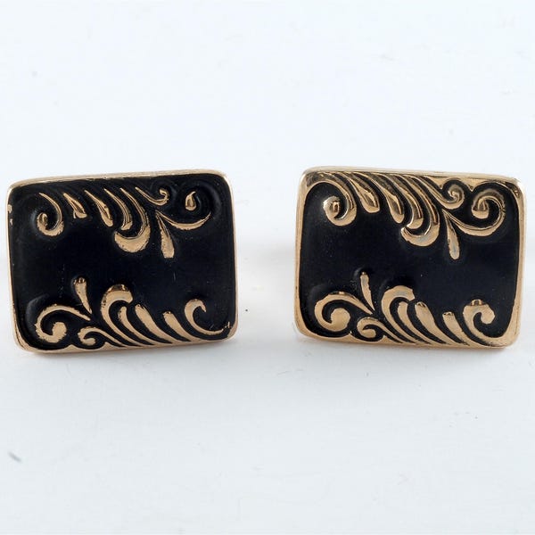 Vintage Art Deco Cufflinks Men's  Ladies Cuff Link Pair Pre-Owned on Card 1950's