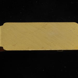 Vintage Money Clip  Plain Design Brushed Finish Gold Plated Brass Metal NOS 1950&#39;s