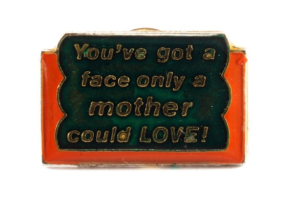 Vintage Funny Pin "You've got a Face Only a Mothe… - image 1