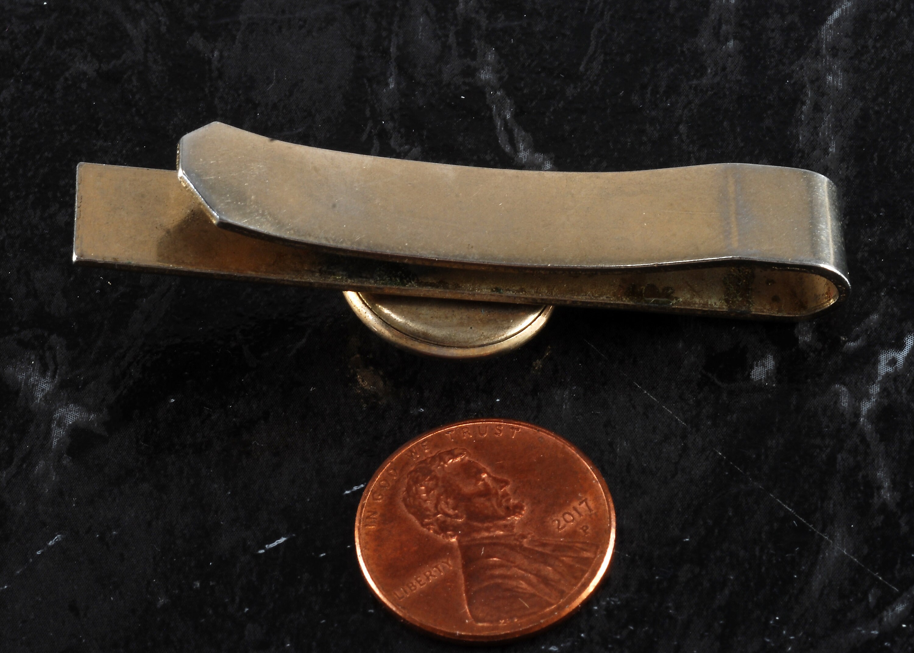 Vintage Fly Fishing Tie Clip Gold Plated Brass Embedded Slide Etsy