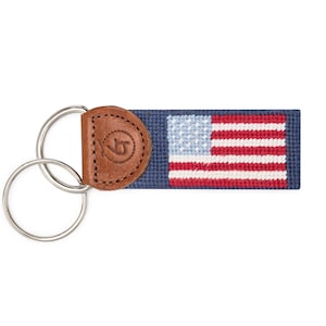 American Flag Needlepoint Key Chain / Needlepoint Keychain / Patriotic Gifts / Hand Made Key Chain / U.S. Flag Key Fob / Gifts for July 4th