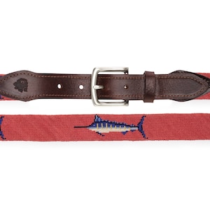Needlepoint Sailfish Belt / Fishing Belt / Gifts for Fishermen / Nautical Belt / Gifts for Men / Custom Belt Father / Custom Needlepoint