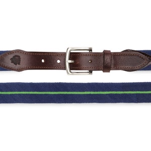 Diseñador Surcingle Needlepoint Belt Regalos para hombres, Cinturón de rayas verdes Regalos únicos, Lindos cinturones de hebilla de colores para mujeres