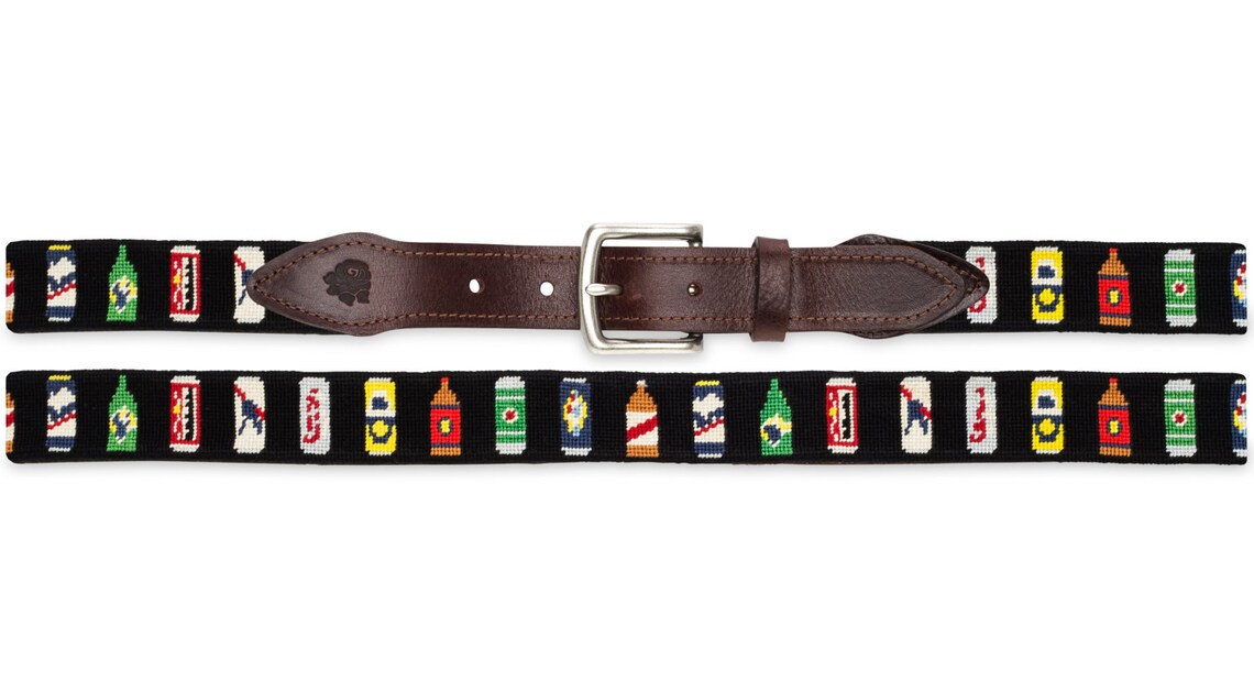 Bourbon Needlepoint Belt / Graduation Gifts / Designer Leather Etsy