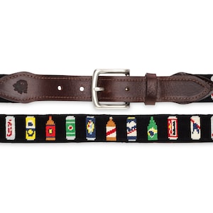Bourbon Needlepoint Belt / Graduation Gifts / Designer Leather Belts / Whiskey Belts / Bourbon Lovers Gift / Bourbon Belt / Whiskey Lover image 4