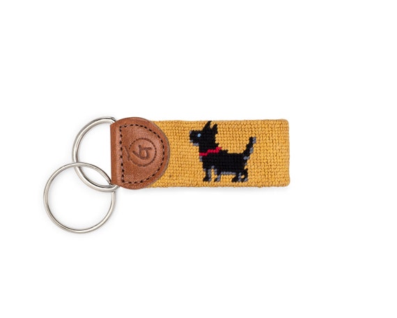 GoodThreadsLLC Dash The Dog Keychain / Needlepoint Key Fob / Dog Keychain / Westie Gift / Gifts for Dog Lovers / Dog Key Chain / Gifts for Terrier Lovers