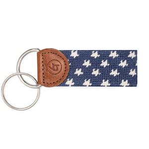 Needlepoint Key Fob / Stars Keychain / Patriotic Key Chain / Needlepoint KeyChain / Needlepoint Key Chain / Red, White &Blue / Stars KeyFob