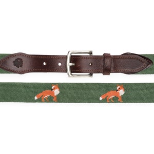 Fox Belt / Fox Lovers Belt / Gifts for Fox Lovers / Cute Foxes / Fox Design / Fox KeyChain / Needlepoint Belt / Good Threads / Needlepoint