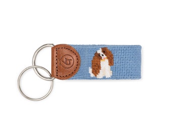 Cavalier King Charles Spaniel Keyfob / Needlepoint Accessory / Dog keychain / Gifts for Dog Lovers