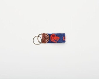 Leo colored Needlepoint keychain
