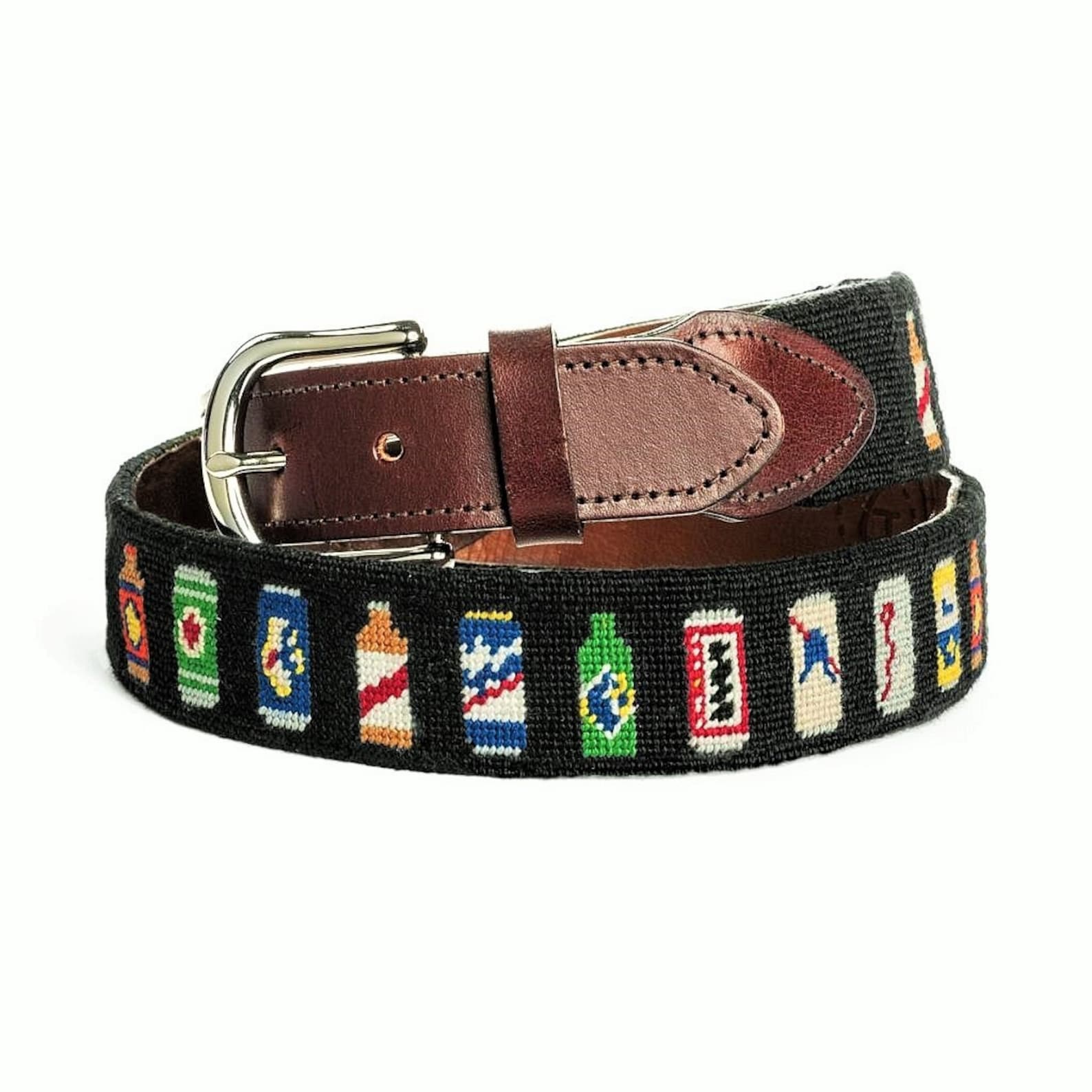 Bourbon Needlepoint Belt / Graduation Gifts / Designer Leather Etsy