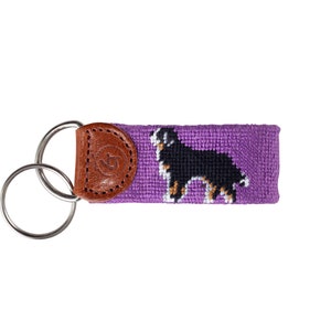 Bernese Mountain Dog Keychain / Needlepoint Key Fob / Dog Keychain / Bernese Mtn Dog  / Gifts for Dog Lovers / Dog Key Chain / Bernese Dog
