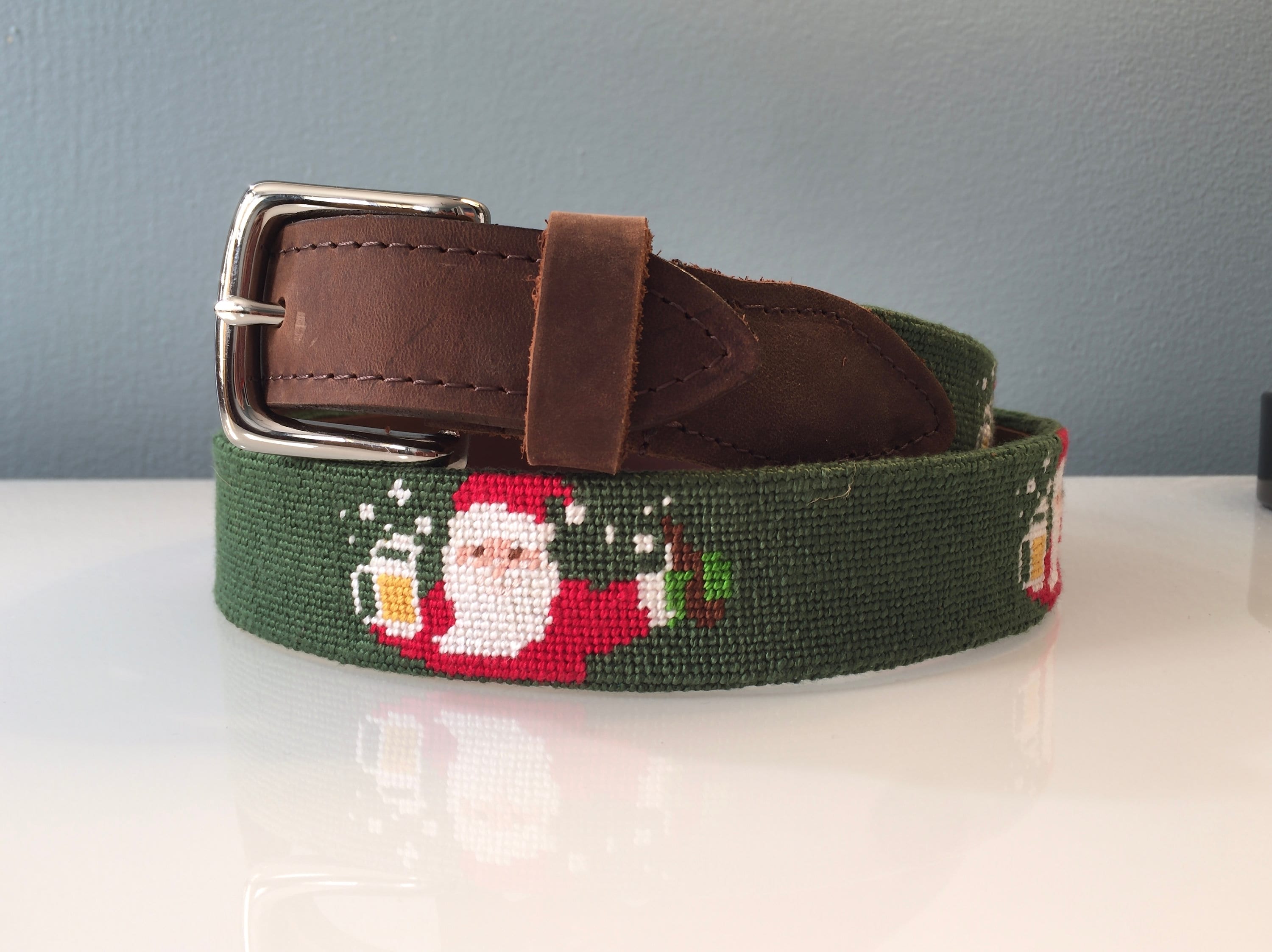 Boozy Santa Needlepoint Belt purple / Xmas Belt / Gift Beer - Etsy UK