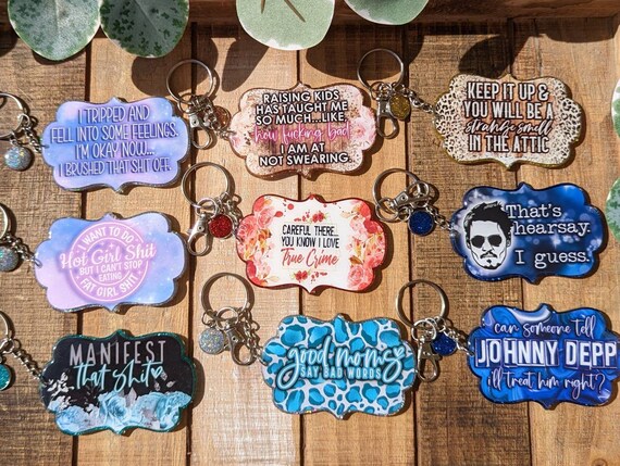 Snarky and Sassy Humorous Bracket Keychains - Etsy