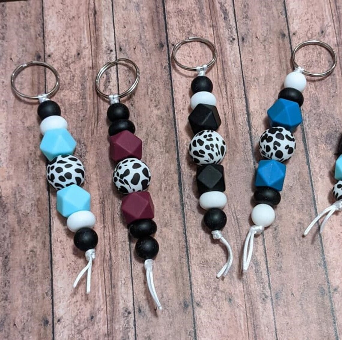 Cowprint Silicone Keychains Etsy