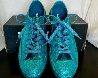 blue sparkly tennis shoes