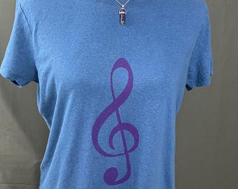 Music Symbols, crystal infused organic cotton shirt