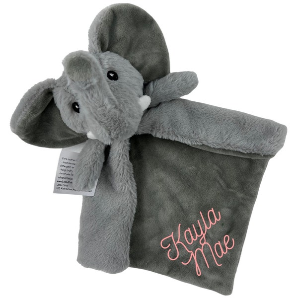 Personalized Elephant Lovey, Gray Elephant, Animal Lovey, Newborn Baby Gift, Personalized First Birthday Gift, Easter Gift for Baby