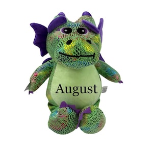 Personalized Stuffed Dragon, Green Dragon, Customize with Name or Birth Stats, Keepsake Baby Gift, Photo Prop