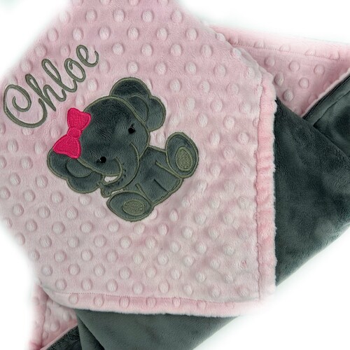 Personalized Pink Plush Baby Blanket Etsy