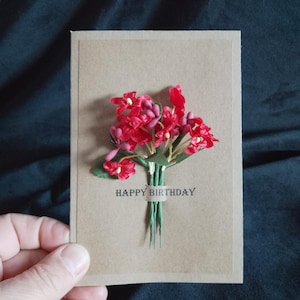 Cartão de Dia das Mães com arte floral, cartão de aniversário exclusivo para ela, presente charmoso para uma ocasião especial de dia das mães
