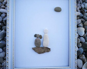 Pebble Art Couple, Rock Art Couple, Pebble Art Picture, Wedding, Unique ...