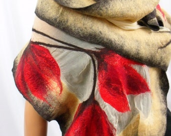 Adição ao vestido. Lindo lenço de seda para cada ocasião. Toda mulher tem inveja de você. Design único. Apenas uma cópia. Seda feita à mão
