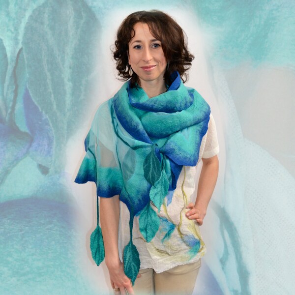 duo shawl felted button