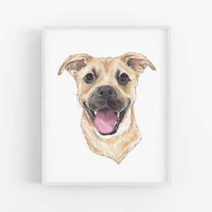 Custom Dog Portrait, Mixed Media Hand Drawn Pet Portrait, Colour Pet Artwork Dog Drawing, Home Decor Ready to Frame, Gift Idea Free Shipping