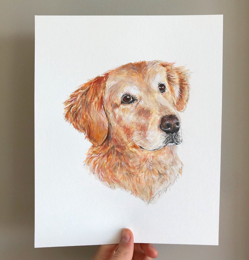 Custom Dog Portrait, Mixed Media Hand Drawn Pet Portrait, Colour Pet Artwork Dog Drawing, Home Decor Ready to Frame, Gift Idea Free Shipping image 9