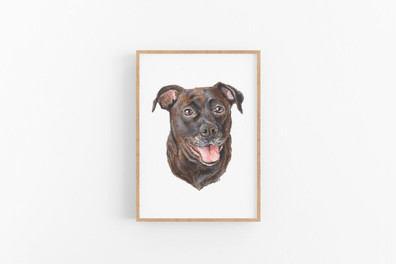 Custom Dog Portrait, Mixed Media Hand Drawn Pet Portrait, Colour Pet Artwork Dog Drawing, Home Decor Ready to Frame, Gift Idea Free Shipping image 5