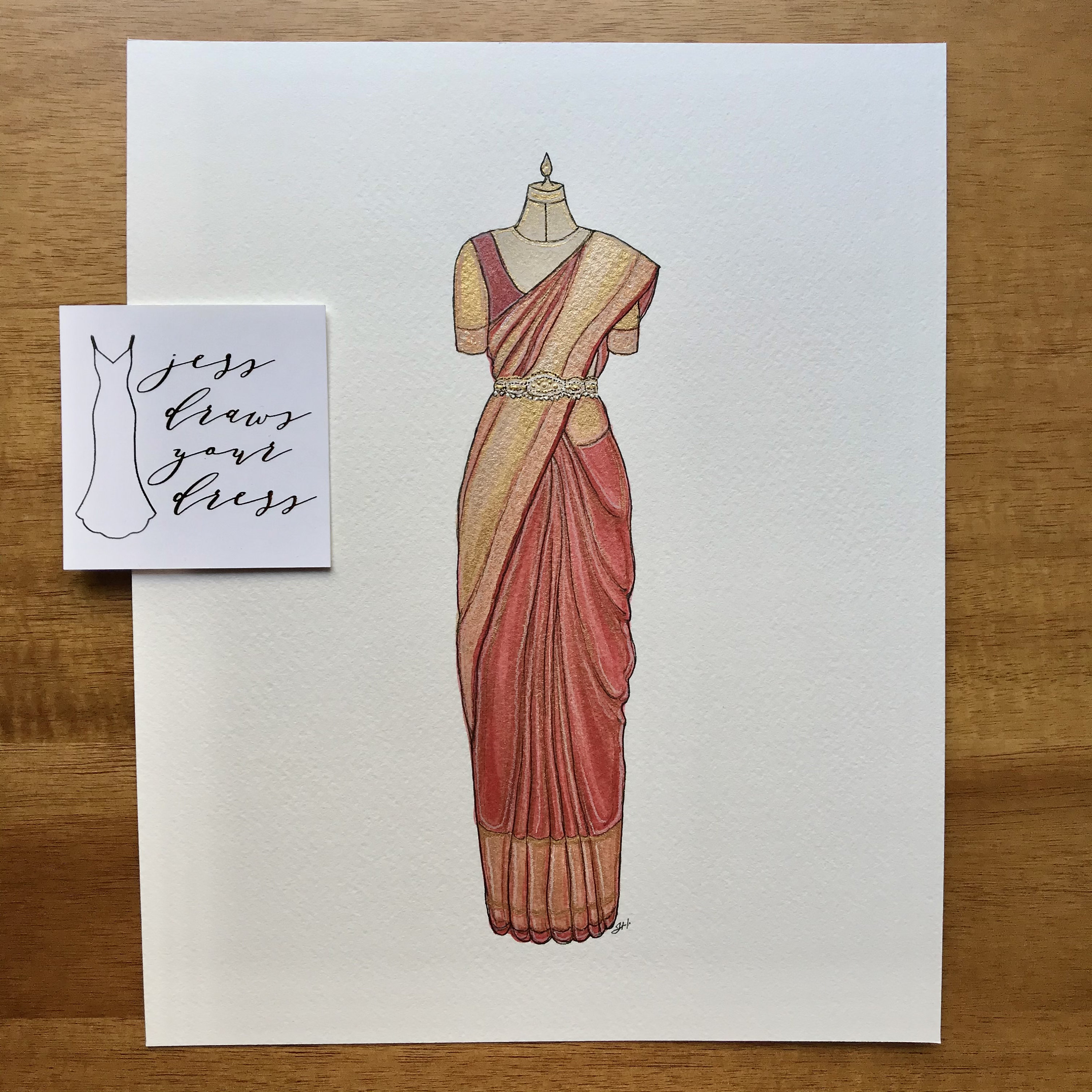 Custom Indian Saree Dress Illustration, Hand Drawn Wedding Sari Dress  Portrait, Colour Mixed Media Artwork, Personalized, Anniversary Gift - Etsy