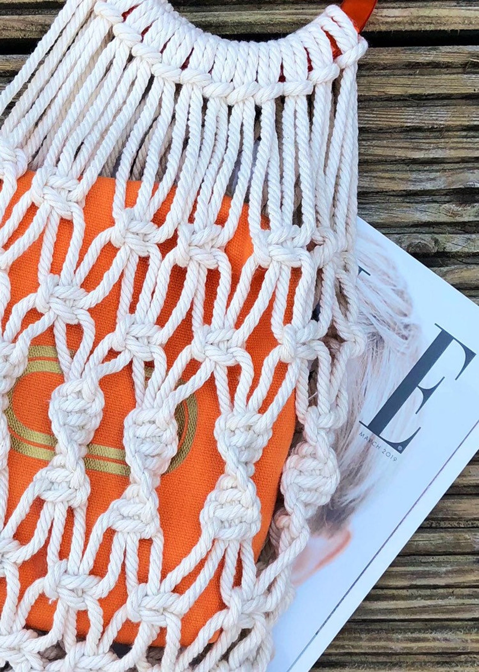 Natural Macrame Knotted Net Mesh Fringing Shopping Handmade Etsy